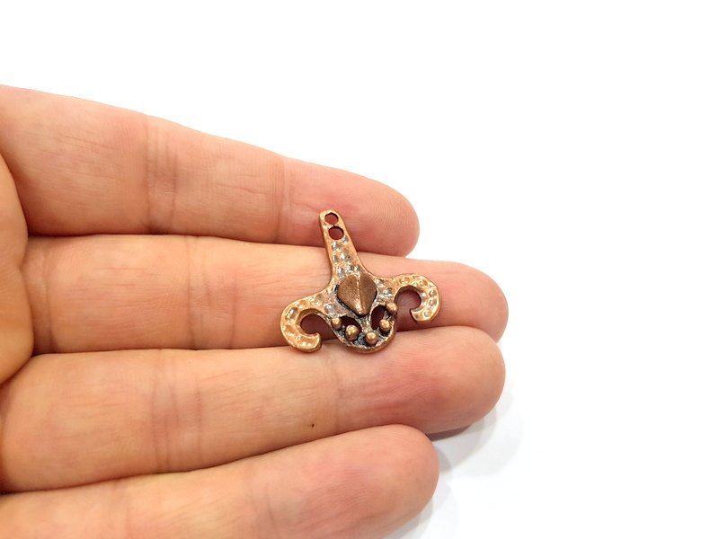 4 Antique Copper Pendant Antique Copper Plated Metal (27x26mm) G15757