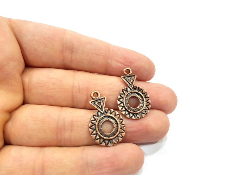8 Antique Copper Pendant Antique Copper Plated Metal (26x17mm) G15758