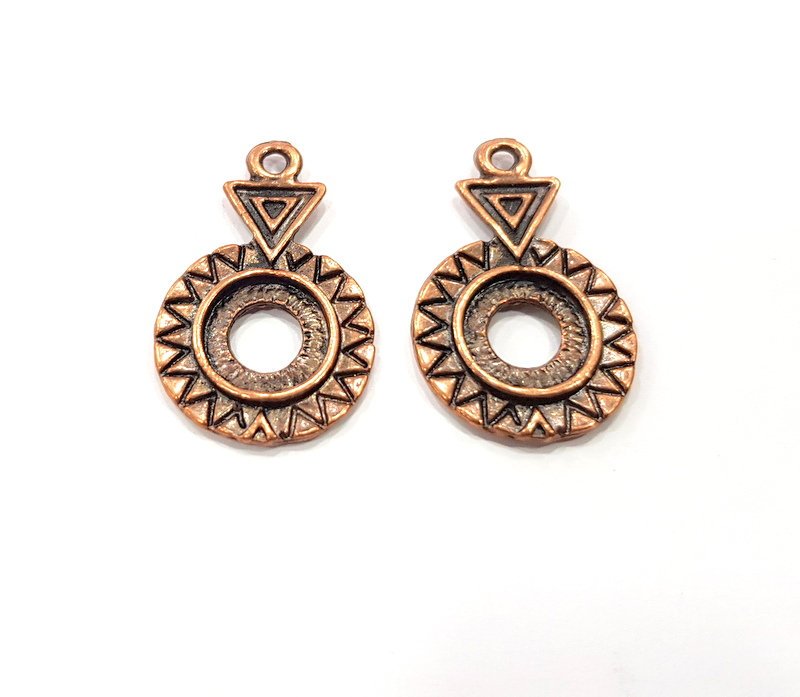 8 Antique Copper Pendant Antique Copper Plated Metal (26x17mm) G15758