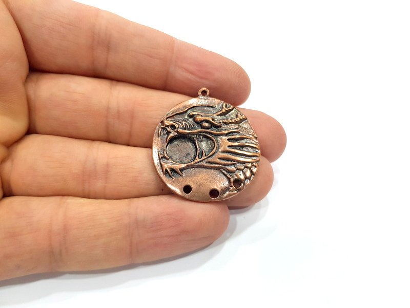 2 Antique Copper Charm Antique Copper Plated Metal (31mm) G15759