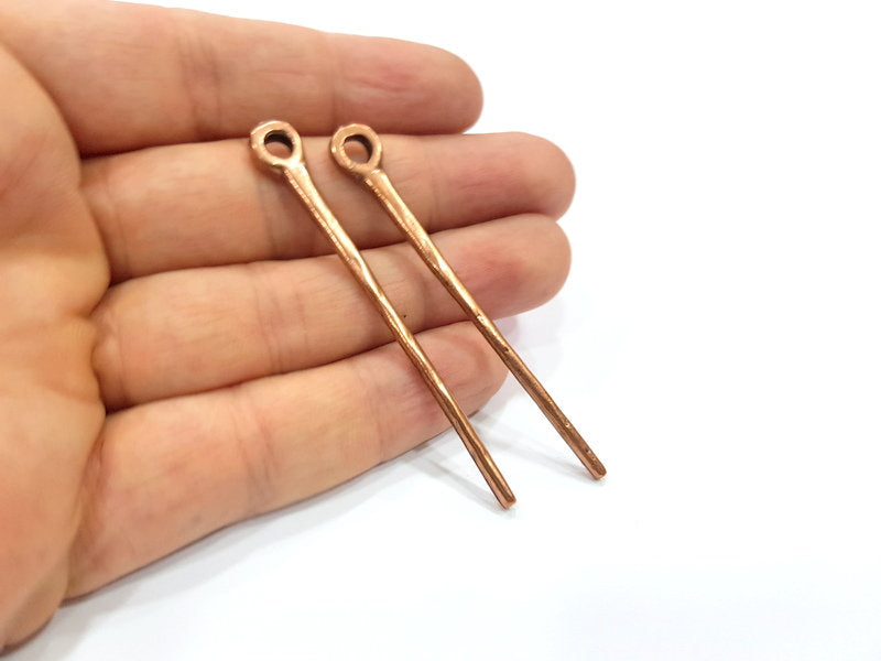 4 Spear Charm Antique Copper Charm Antique Copper Plated Metal (68x8mm) G15765