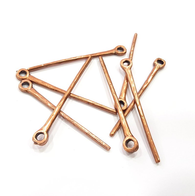 4 Spear Charm Antique Copper Charm Antique Copper Plated Metal (68x8mm) G15765