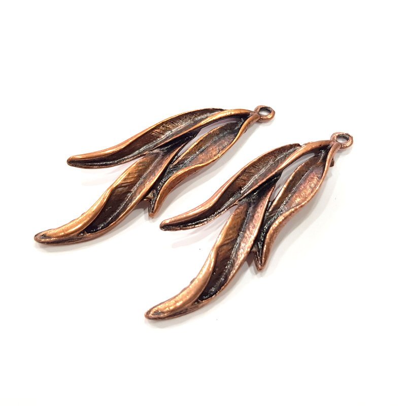 4 Antique Copper Charm Antique Copper Plated Metal (50x17mm) G15767