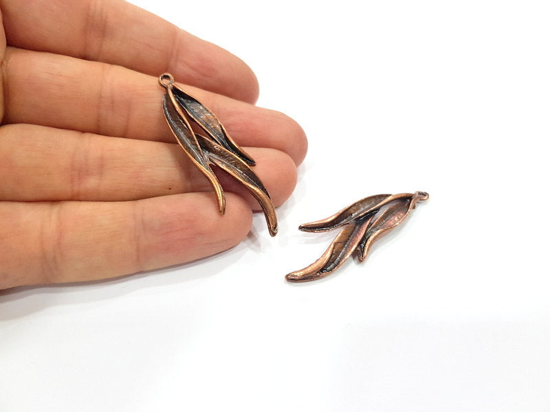 4 Antique Copper Charm Antique Copper Plated Metal (50x17mm) G15767