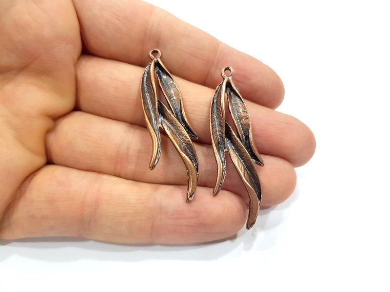 4 Antique Copper Charm Antique Copper Plated Metal (50x17mm) G15767