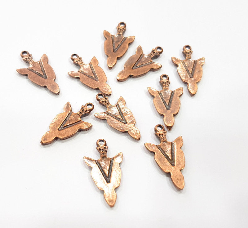 6 Arrow Charm Antique Copper Charm Antique Copper Plated Metal (25x14mm) G15770