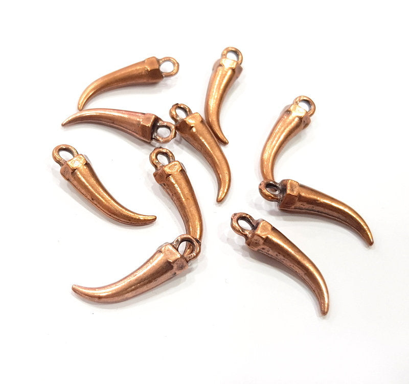 8 Tooth Charm Antique Copper Charm Antique Copper Plated Metal (26x6mm) G15774