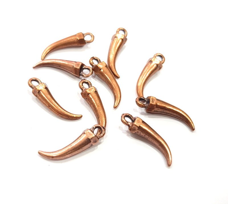 8 Tooth Charm Antique Copper Charm Antique Copper Plated Metal (26x6mm) G15774