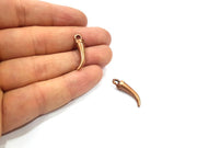 8 Tooth Charm Antique Copper Charm Antique Copper Plated Metal (26x6mm) G15774