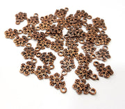 20 Snowflake Charm Antique Copper Charm Antique Copper Plated Metal (13x10mm) G15775
