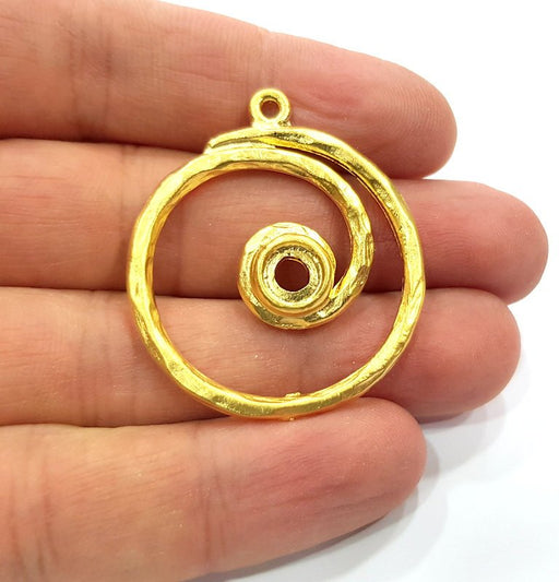 Spiral Charms Gold Plated Charms Gold Plated Metal (36mm)  G15780