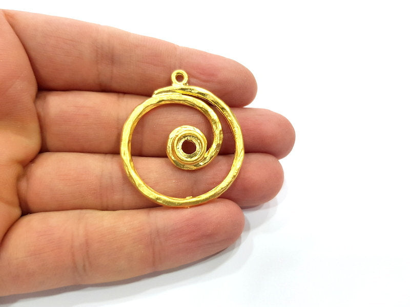 Spiral Charms Gold Plated Charms Gold Plated Metal (36mm)  G15780