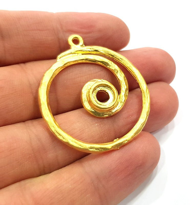 Spiral Charms Gold Plated Charms Gold Plated Metal (36mm)  G15780