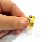 Gold Ring Blank Setting Cabochon Base inlay Ring Backs Mounting Adjustable Ring Base Bezel (10mm blank ) Gold Plated Metal G15788