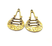 2 Antique Bronze Charm Antique Bronze Plated Metal  (53x31mm) G15790