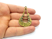 2 Antique Bronze Charm Antique Bronze Plated Metal  (53x31mm) G15790