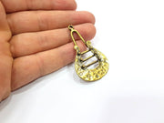 2 Antique Bronze Charm Antique Bronze Plated Metal  (53x31mm) G15790