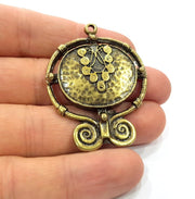 Antique Bronze Charm Antique Bronze Plated Metal  (51x39mm) G15791
