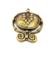Antique Bronze Charm Antique Bronze Plated Metal  (51x39mm) G15791