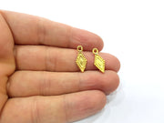 10 Diamond Charm Gold Charms Gold Plated Metal (19x8mm)  G15792