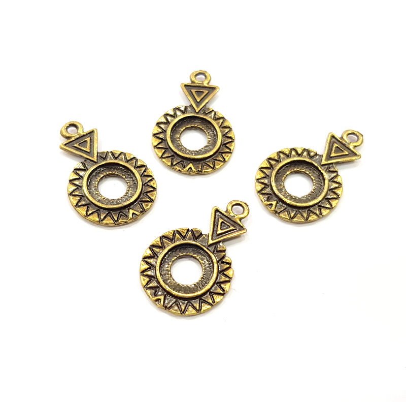 8 Antique Bronze Charm Antique Bronze Plated Metal  (26x17mm) G15795