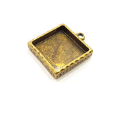 2 Hammered Resin Base Pendant Blank inlay Blank Mosaic Blank Bezel Setting Mountings Antique Bronze Plated Metal (20mm square blank) G15799