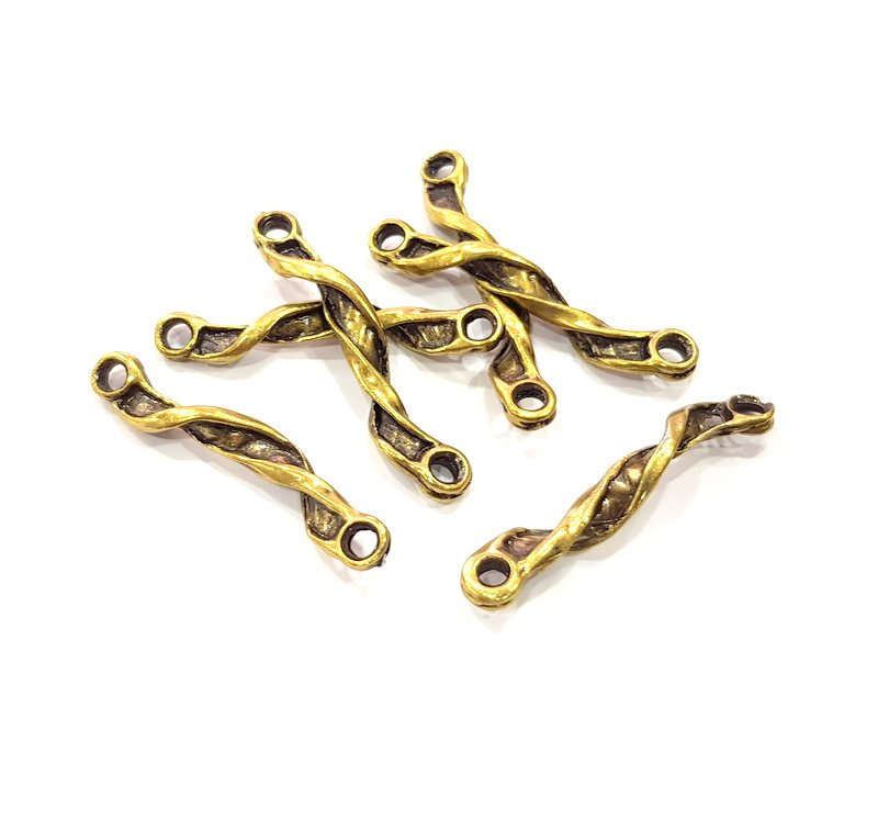 6 Folded Connector Antique Bronze Plated Metal  (40x5mm) G15801