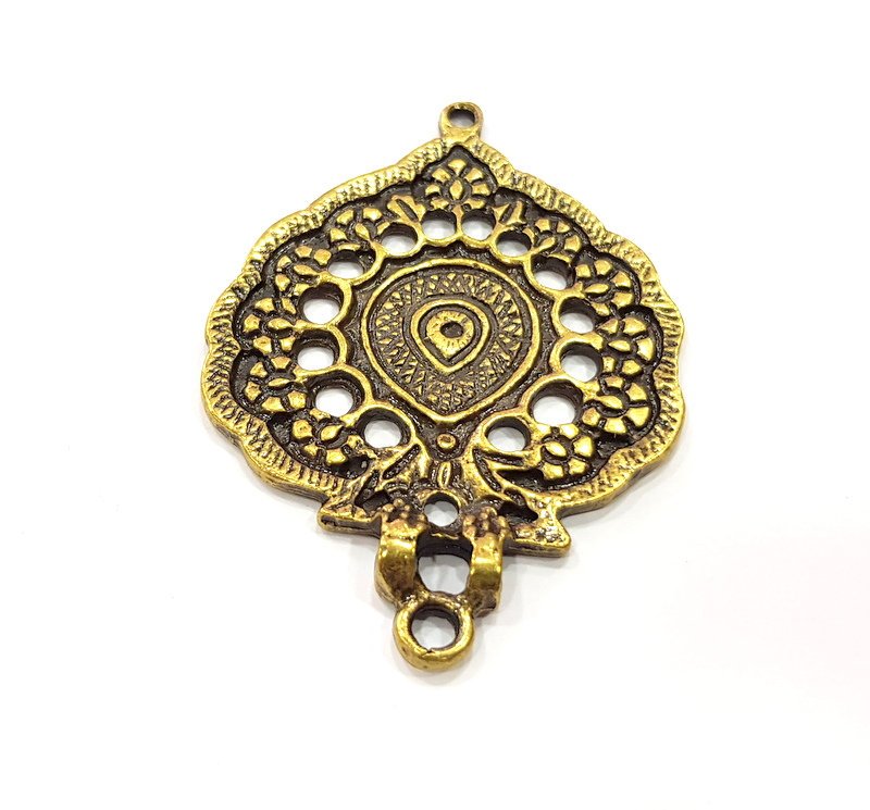 Antique Bronze Pendant Antique Bronze Plated Metal ( 64x46mm) G15802