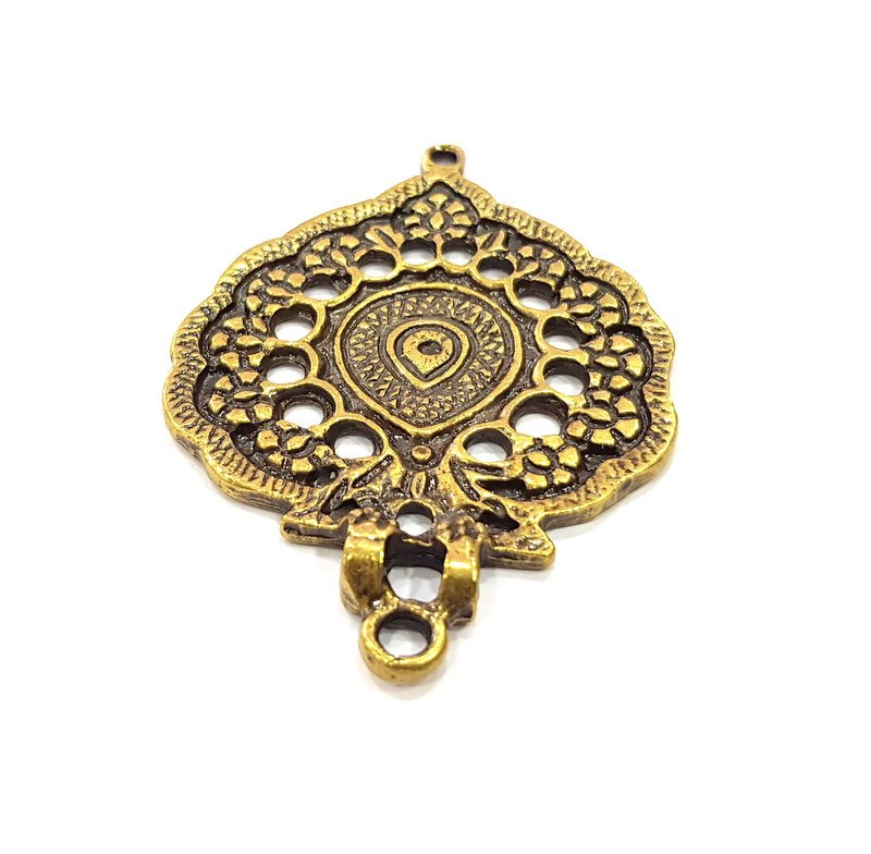 Antique Bronze Pendant Antique Bronze Plated Metal ( 64x46mm) G15802