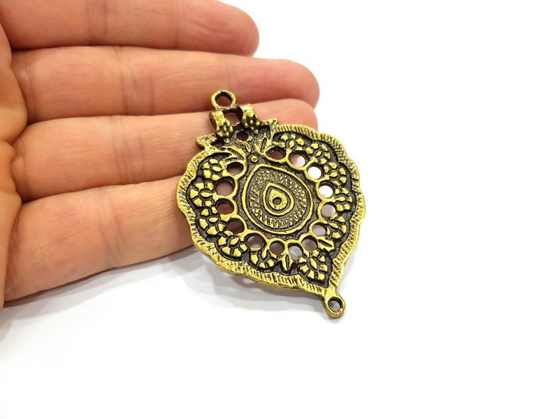 Antique Bronze Pendant Antique Bronze Plated Metal ( 64x46mm) G15802