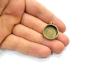 2 Hammered Base Resin Base Pendant Blank inlay Blank Mosaic Blank Bezel Setting Mountings Antique Bronze Plated Metal (18mm blank) G15803
