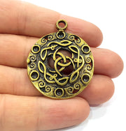 Antique Bronze Charm Antique Bronze Plated Metal  (36mm) G15804