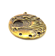 2 Antique Bronze Charm Antique Bronze Plated Metal  (31mm) G15807