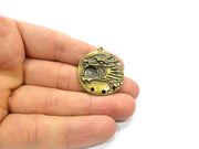 2 Antique Bronze Charm Antique Bronze Plated Metal  (31mm) G15807