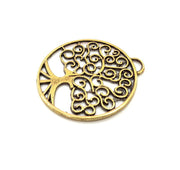 2 Tree Charm Antique Bronze Charm Antique Bronze Plated Metal  (41mm) G15812