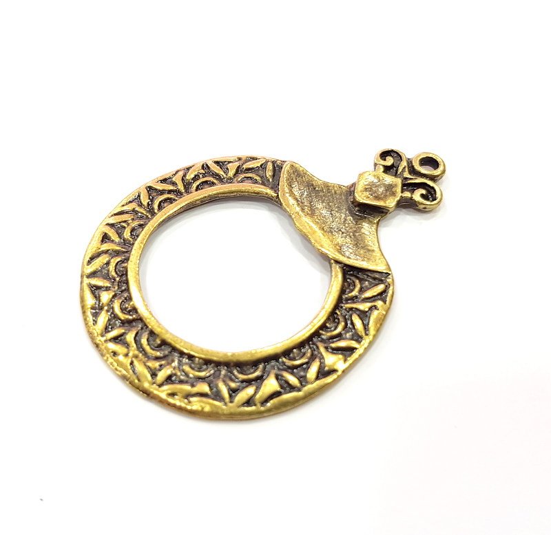2 Antique Bronze Pendant Antique Bronze Plated Metal ( 55x41mm) G15813
