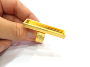 Gold Ring Base Blank Setting Cabochon Base inlay Ring Backs Mounting Adjustable Ring Base Bezel (50x10mm blank ) Gold Plated Metal G15819