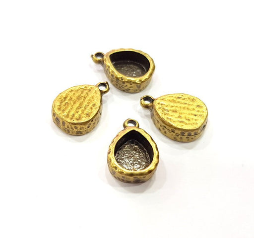 4 Hammered Base Resin Base Pendant Blank inlay Blank Mosaic Blank Bezel Setting Mountings Antique Bronze Plated Metal (10x8mm blank) G15821