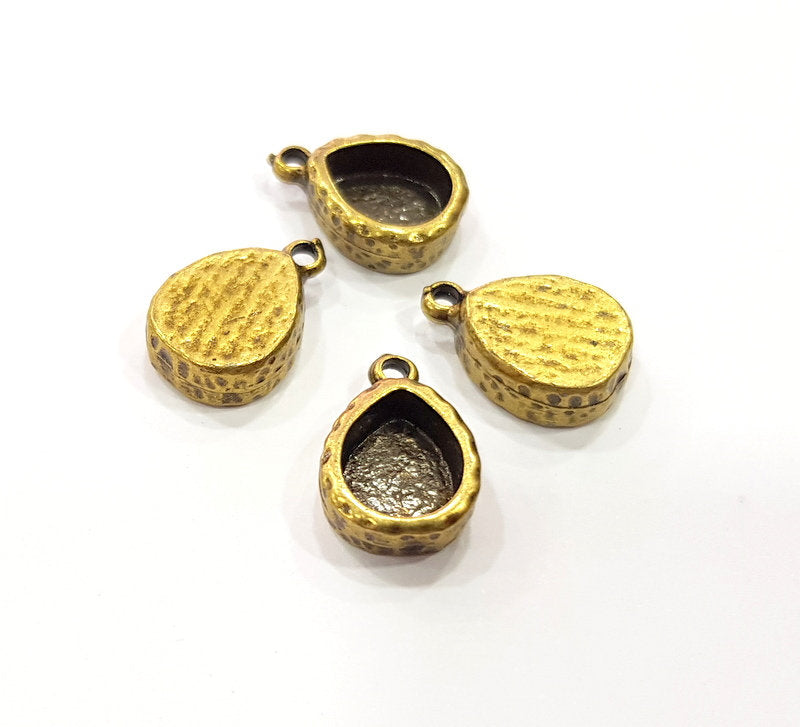 4 Hammered Base Resin Base Pendant Blank inlay Blank Mosaic Blank Bezel Setting Mountings Antique Bronze Plated Metal (10x8mm blank) G15821