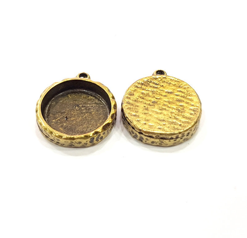 4 Hammered Base Resin Base Pendant Blank inlay Blank Mosaic Blank Bezel Setting Mountings Antique Bronze Plated Metal (16mm blank) G15824