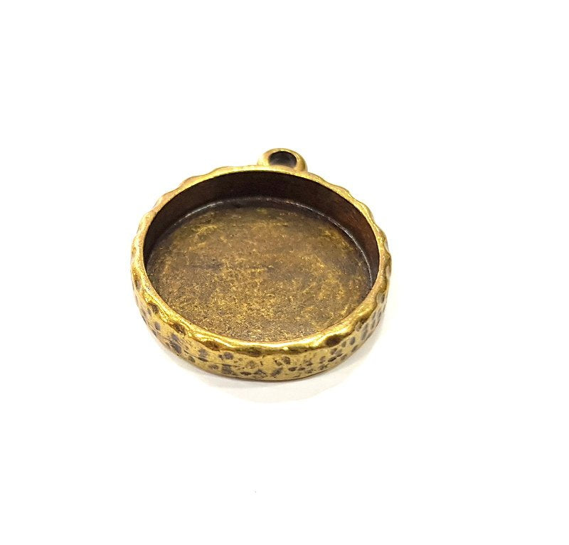 2 Hammered Base Resin Base Pendant Blank inlay Blank Mosaic Blank Bezel Setting Mountings Antique Bronze Plated Metal (22mm blank) G15830
