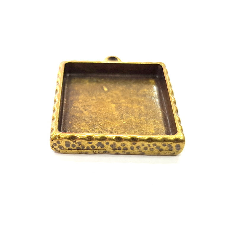 Hammered Base Resin Base Pendant Blank inlay Blank Mosaic Blank Bezel Setting Mountings Antique Bronze Plated Metal (25mm blank) G15832