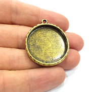Hammered Base Resin Base Pendant Blank inlay Blank Mosaic Blank Bezel Setting Mountings Antique Bronze Plated Metal (30mm blank) G15839