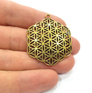 2 Antique Bronze Charm Antique Bronze Plated Metal  (38mm) G15842