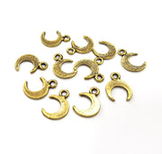 20 Crescent Charm Antique Bronze Charm Antique Bronze Plated Metal  (15x10mm) G15844