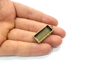 2 Hammered Base Resin Base Pendant Blank inlay Blank Mosaic Blank Bezel Setting Mountings Antique Bronze Plated Metal (25x10mm blank) G15849