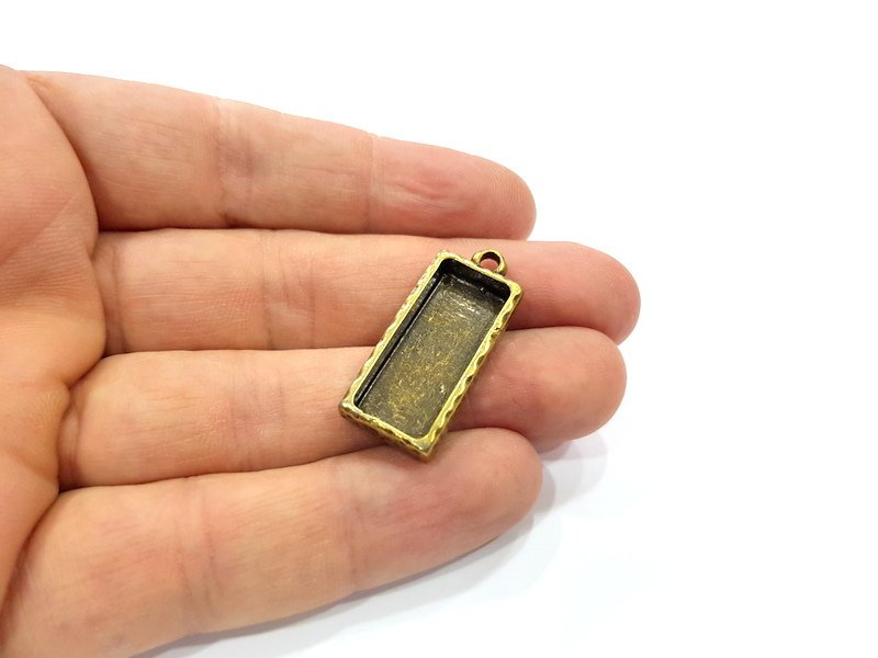 2 Hammered Base Resin Base Pendant Blank inlay Blank Mosaic Blank Bezel Setting Mountings Antique Bronze Plated Metal (25x10mm blank) G15849