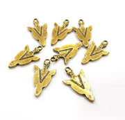 8 Antique Bronze Charm Antique Bronze Plated Metal  (25x14mm) G15852