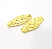 2 Gold Charms Gold Plated Charms  (38x15 mm)  G15108