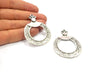 2 Silver Pendant Antique Silver Plated Metal (55x40mm) G15866
